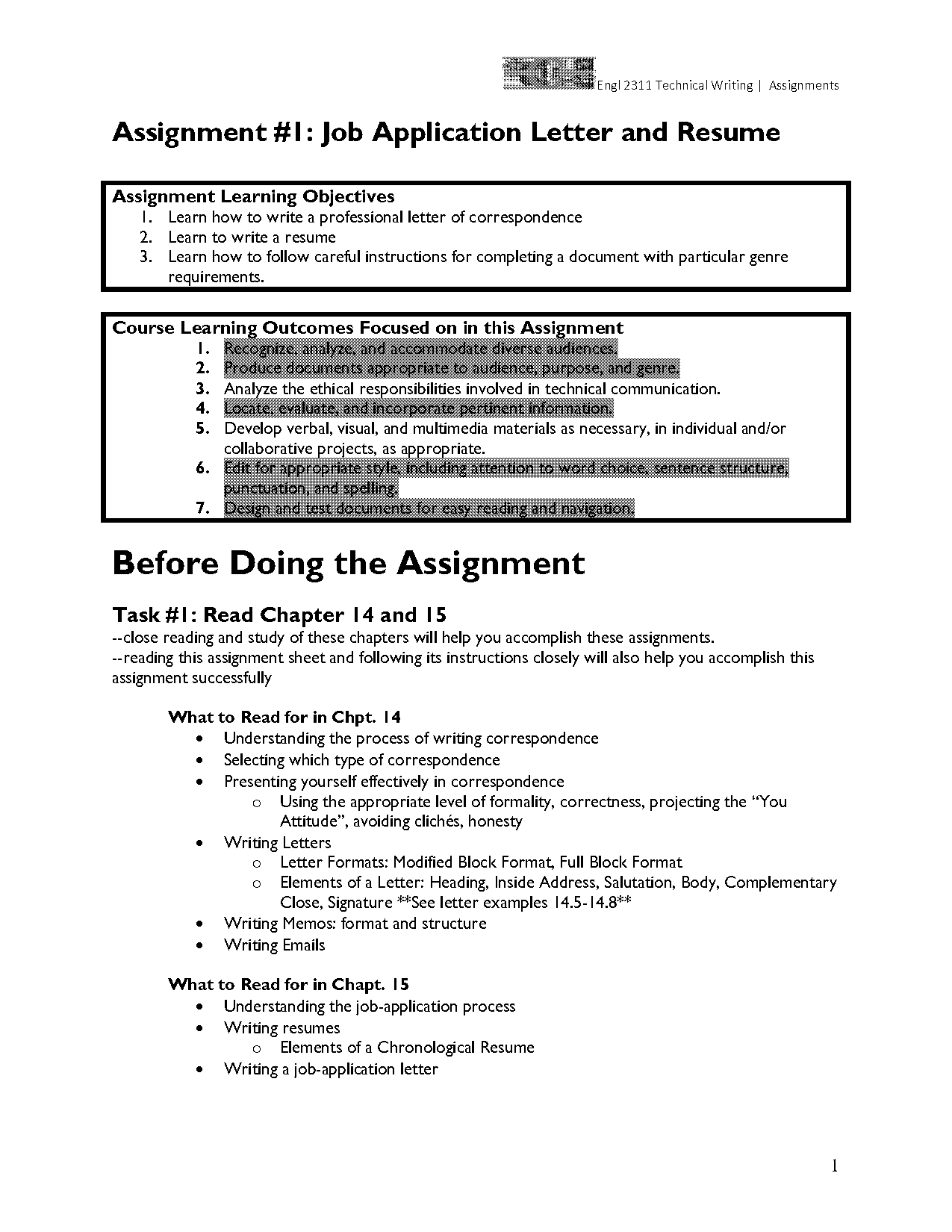 job application letter modified block style